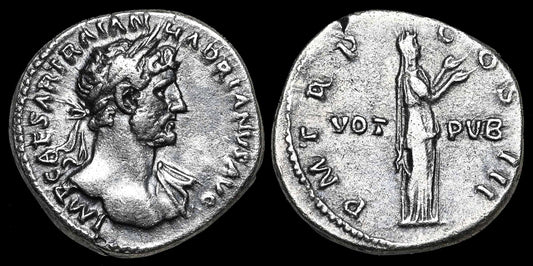 CR3515: Lovely Roman Silver Coin of Hadrian