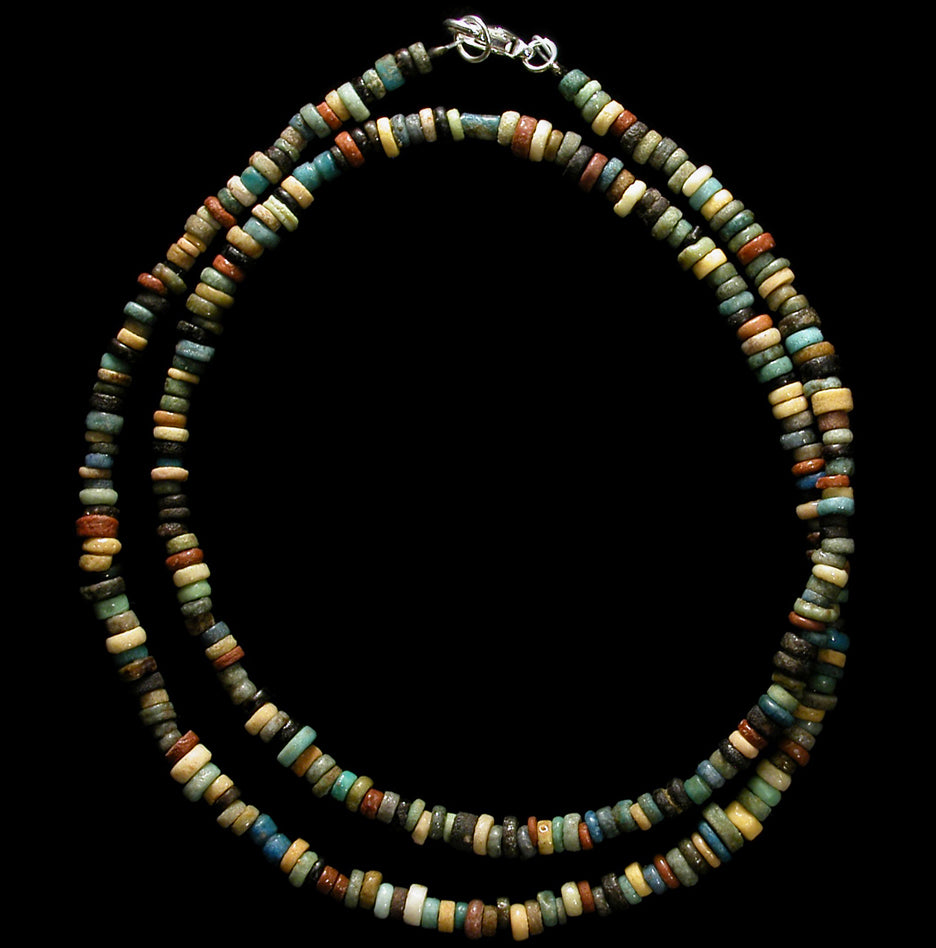 EGB455: Ancient Egyptian Faience Bead Necklace